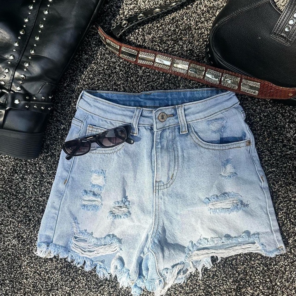 PacSun Blue Distressed Jean Shorts